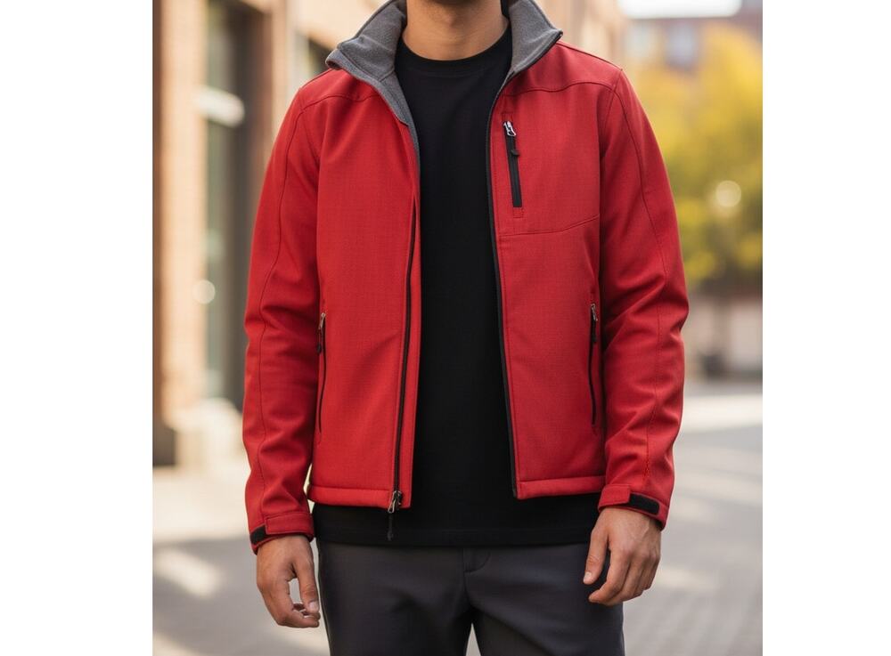 Tahoe Pass Jacket Men's Size Medium Zip Up Red Canvas With 3 Pockets